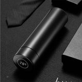 NNEAGS 2X 500ML Stainless Steel Smart LCD Thermometer Display Bottle Vacuum Flask Thermos Black