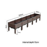 NNEAGS 2X 200cm Raised Planter Box Vegetable Herb Flower Outdoor Plastic Plants Garden Bed with Legs