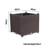 NNEAGS 40cm Raised Planter Box Vegetable Herb Flower Outdoor Plastic Plants Garden Bed