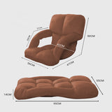 NNEAGS 2X Foldable Lounge Cushion Adjustable Floor Lazy Recliner Chair with Armrest Coffee