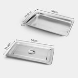 NNEAGS 12X GN Pan Full Size 1/1 GN Pan 2cm Deep Stainless Steel Tray With Lid