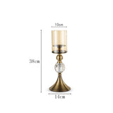 NNEAGS 2X 38cm Glass Candle Holder Candle Stand Glass/Metal