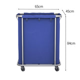 NNEAGS 2X Stainless Steel Square Soiled Linen Laundry Trolley Cart with Wheels Blue