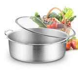 NNEAGS 2X Stainless Steel  26cm Casserole With Lid Induction Cookware