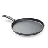 NNEAGS 2X 26cm Round Cast Iron Frying Pan Skillet Griddle Sizzle Platter