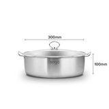 NNEAGS Dual Burners Cooktop Stove, 21L Stainless Steel Stockpot 30cm and 30cm Induction Casserole