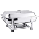 NNEAGS 2X Double Tray Stainless Steel Chafing Catering Dish Food Warmer
