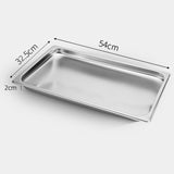 NNEAGS 2X GN Pan Full Size 1/1 GN Pan 2cm Deep Stainless Steel Tray