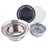 NNEAGS 2X BBQ Grill Stainless Steel Portable Smokeless Charcoal Grill Home Outdoor Camping