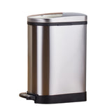 NNEAGS 2X Foot Pedal Stainless Steel Rubbish Recycling Garbage Waste Trash Bin 10L U