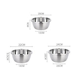 NNEAGS 2X Stainless Steel Nesting Basin Colander Perforated Kitchen Sink Washing Bowl Metal Basket Strainer Set of 3