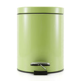 NNEAGS 4X 7L Foot Pedal Stainless Steel Rubbish Recycling Garbage Waste Trash Bin Round Green
