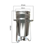 NNEAGS 7L Round Stainless Steel Soup Warmer Marmite Chafer Full Size Catering Chafing Dish