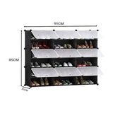 NNEAGS 6 Tier 3 Column Shoe Rack Organizer Sneaker Footwear Storage Stackable Stand Cabinet Portable Wardrobe with Cover