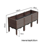 NNEAGS 2X 120cm Raised Planter Box Vegetable Herb Flower Outdoor Plastic Plants Garden Bed with Legs Deepen
