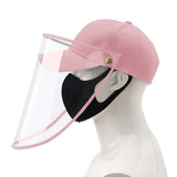 NNEAGS 2X Outdoor Protection Hat Anti-Fog Pollution Dust Protective Cap Full Face HD Shield Cover Kids Pink