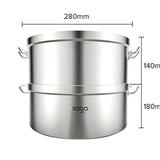 NNEAGS Food Steamer 28cm 304 Top Grade Stainless Steel 2 Tiers