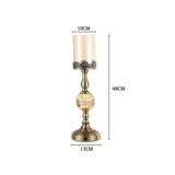 NNEAGS 48cm Glass Candle Holder Candle Stand Glass/Metal