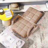NNEAGS 4X Foldable Lounge Cushion Adjustable Floor Lazy Recliner Chair with Armrest Khaki