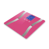 NNEAGS Glass LCD Digital Body Fat Scale Bathroom Electronic Gym Water Weighing Scales Pink