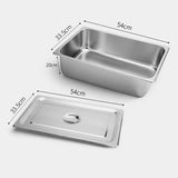NNEAGS 6X GN Pan Full Size 1/1 GN Pan 20cm Deep Stainless Steel Tray With Lid