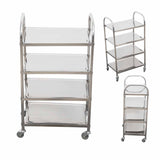 NNEAGS 4 Tier Stainless Steel Kitchen Dinning Food Cart Trolley Utility Size Square Large