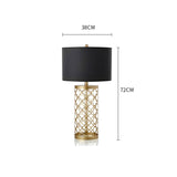 NNEAGS 4X Golden Hollowed Out Base Table Lamp with Dark Shade