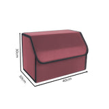 NNEAGS Leather Car Boot Collapsible Foldable Trunk Cargo Organizer Portable Storage Box Red Medium