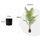 NNEAGS 2X 180cm Green Artificial Indoor Rogue Areca Palm Tree Fake Tropical Plant Home Office Decor