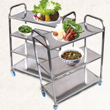 NNEAGS 4 Tier Stainless Steel Kitchen Dinning Food Cart Trolley Utility Size Square Medium