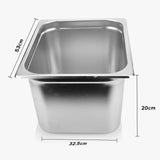 NNEAGS GN Pan Full Size 1/1 GN Pan 20cm Deep Stainless Steel Tray With Lid
