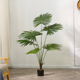 NNEAGS 120cm Artificial Natural Green Fan Palm Tree Fake Tropical Indoor Plant Home Office Decor