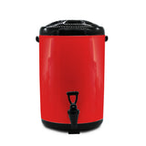 NNEAGS 8X 16L Stainless Steel Insulated Milk Tea Barrel Hot and Cold Beverage Dispenser Container with Faucet Red