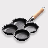 NNEAGS 2X 4 Mold Multi-Portion Cast Iron Breakfast Fried Egg Pancake Omelet Fry Pan