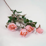 NNEAGS Green Glass Flower Vase with 8 Bunch 5 Heads Artificial Fake Silk Rose Home Decor Set