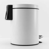 NNEAGS 2X 7L Foot Pedal Stainless Steel Rubbish Recycling Garbage Waste Trash Bin Round White