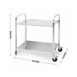 NNEAGS 2X 2 Tier 85x45x90cm Stainless Steel Kitchen Dining Food Cart Trolley Utility Medium