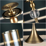 NNEAGS 2X 38cm Glass Candle Holder Candle Stand Glass/Metal