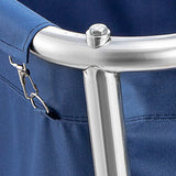 NNEAGS 2X Stainless Steel Large Soiled Linen Laundry Trolley Cart with Wheels Blue