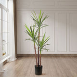 NNEAGS 150cm Artificial Natural Green Dracaena Yucca Tree Fake Tropical Indoor Plant Home Office Decor