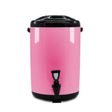NNEAGS 4X 18L Stainless Steel Insulated Milk Tea Barrel Hot and Cold Beverage Dispenser Container with Faucet Pink