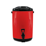 NNEAGS 2X 14L Stainless Steel Insulated Milk Tea Barrel Hot and Cold Beverage Dispenser Container with Faucet Red