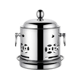 NNEAGS 2X Stainless Steel Mini Asian Buffet Hot Pot Single Person Shabu Alcohol Stove Burner with Lid