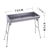 NNEAGS 2X Skewers Grill Portable Stainless Steel Charcoal BBQ Outdoor 6-8 Persons