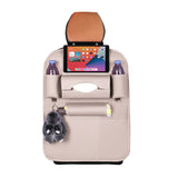 NNEAGS PVC Leather Car Back Seat Storage Bag Multi-Pocket Organizer Backseat and iPad Mini Holder White