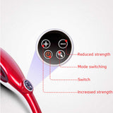 NNEAGS 6 Heads Portable Handheld Massager Soothing Stimulate Blood Flow Shoulder Red