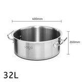 NNEAGS Stock Pot 32L Top Grade Thick Stainless Steel Stockpot 18/10 Without Lid