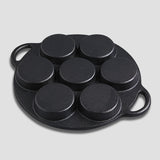 NNEAGS 2X 31.5cm Cast Iron Takoyaki Fry Pan Octopus Balls Maker 7 Hole Cavities Grill Mold