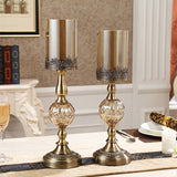 NNEAGS 42cm 48cm Glass Candle Holder Candle Stand Glass/Metal