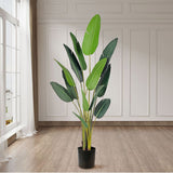 NNEAGS 2X 220cm Artificial Giant Green Birds of Paradise Tree Fake Tropical Indoor Plant Home Office Decor